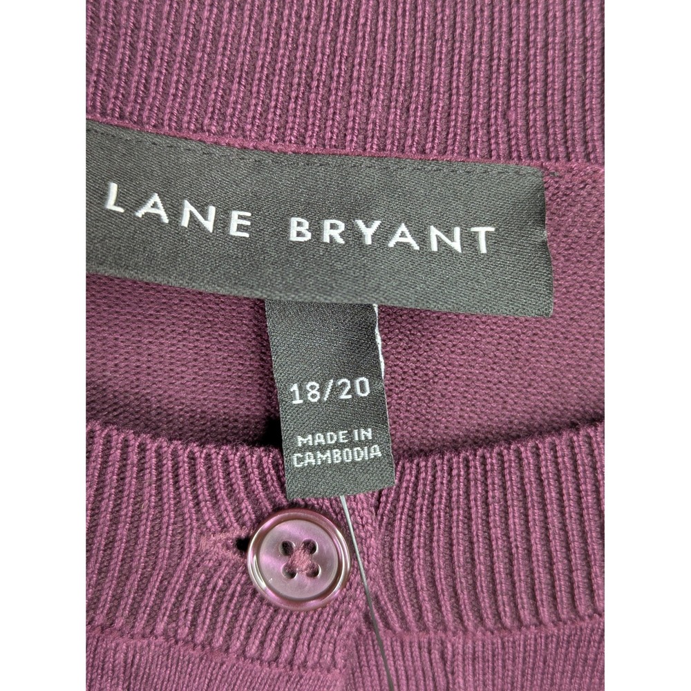 Lane Bryant Womens Cardigan 18/20 NWT $50 Plum Purple Button Front Sweater Soft - Picture 5 of 8